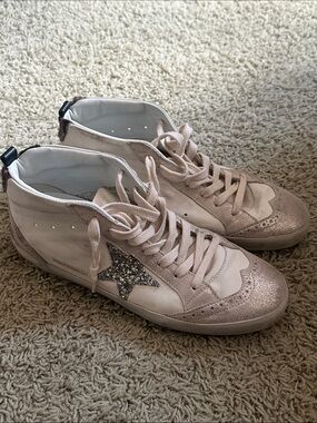 Golden Goose Midstar Limited Edition Glitter Star High-Top Sneakers Sz 40
